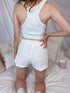 Snow White Embroidered Heart Cozy Shorts